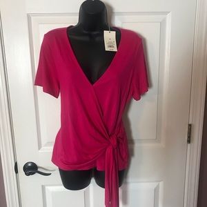 NWT - A New Day T-shirt wrap Top - medium